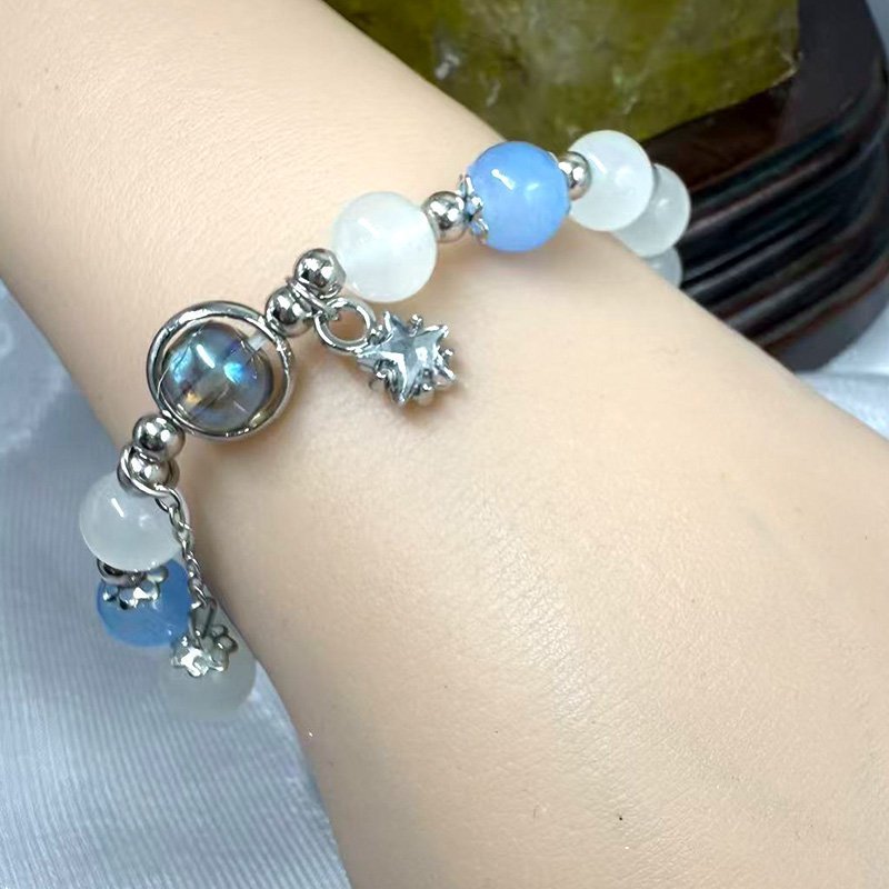 White Moonlight Aquamarine Bracelet